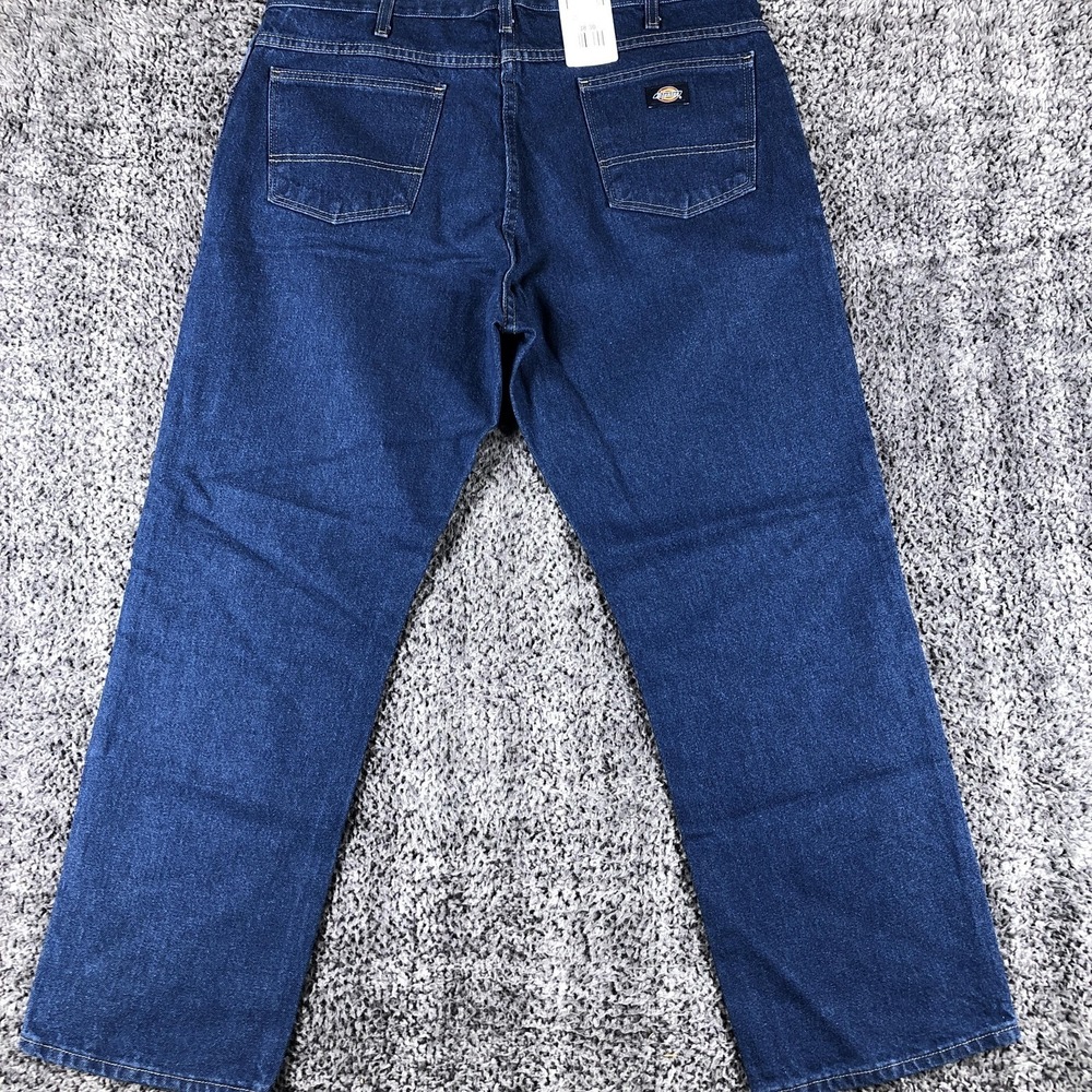 Dickiesโ Jeans Mens 38x30 Blue Regular Fit Straight Denim Medium Wash Workwear